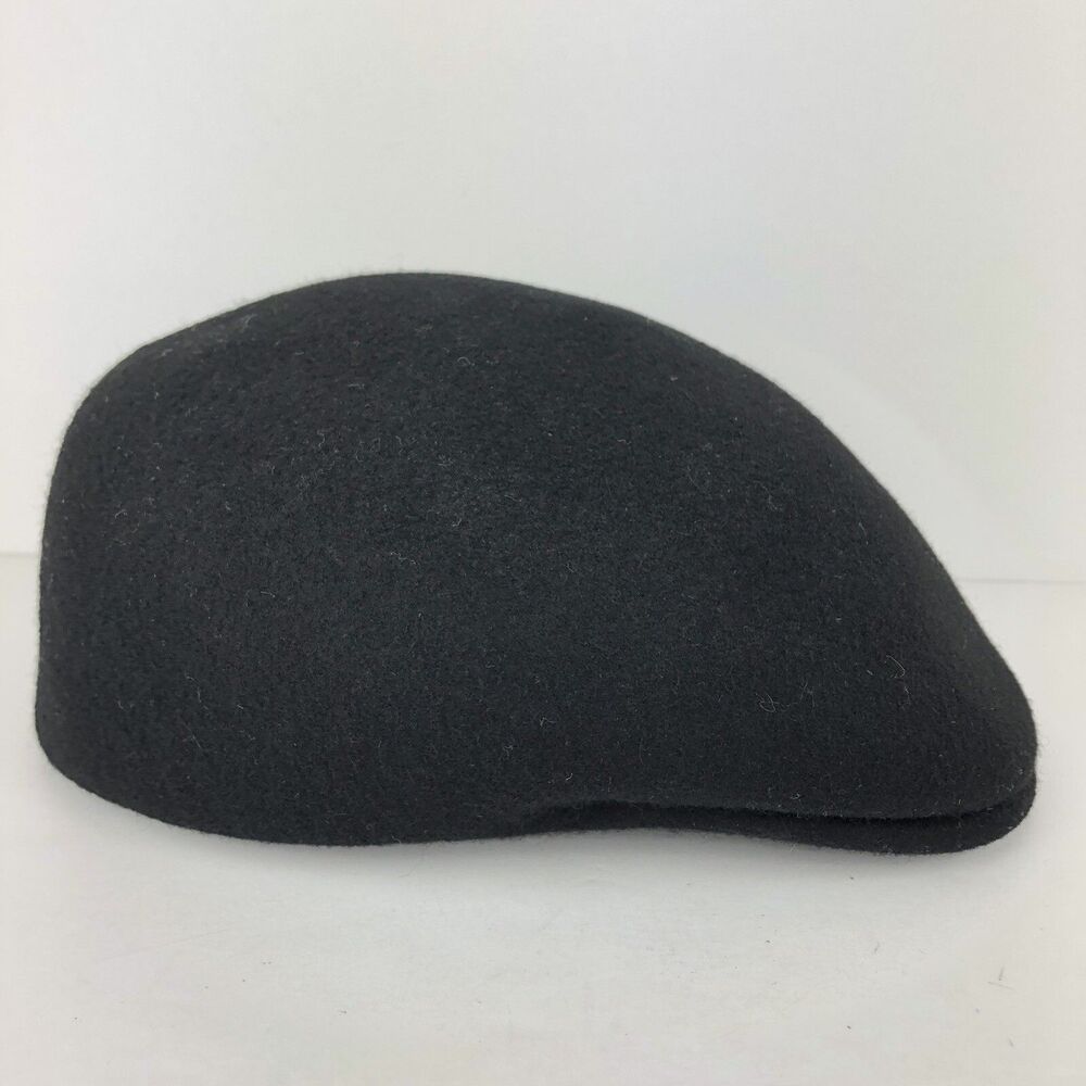Alexandre Men Ascot Cabbie Cap Newsboy Made in Italy Black 100% Wool Size 58